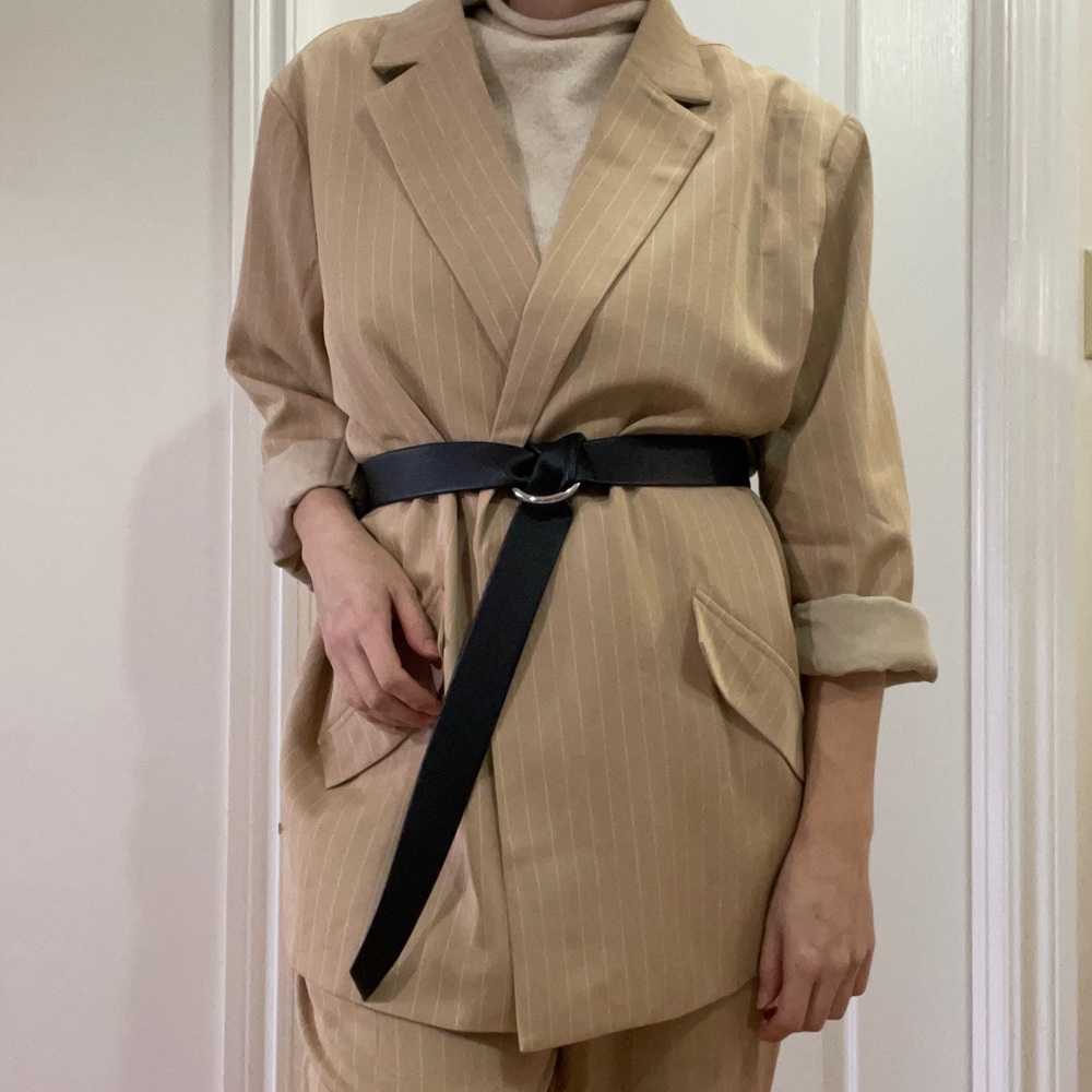 Tan Pinstripe Blazer